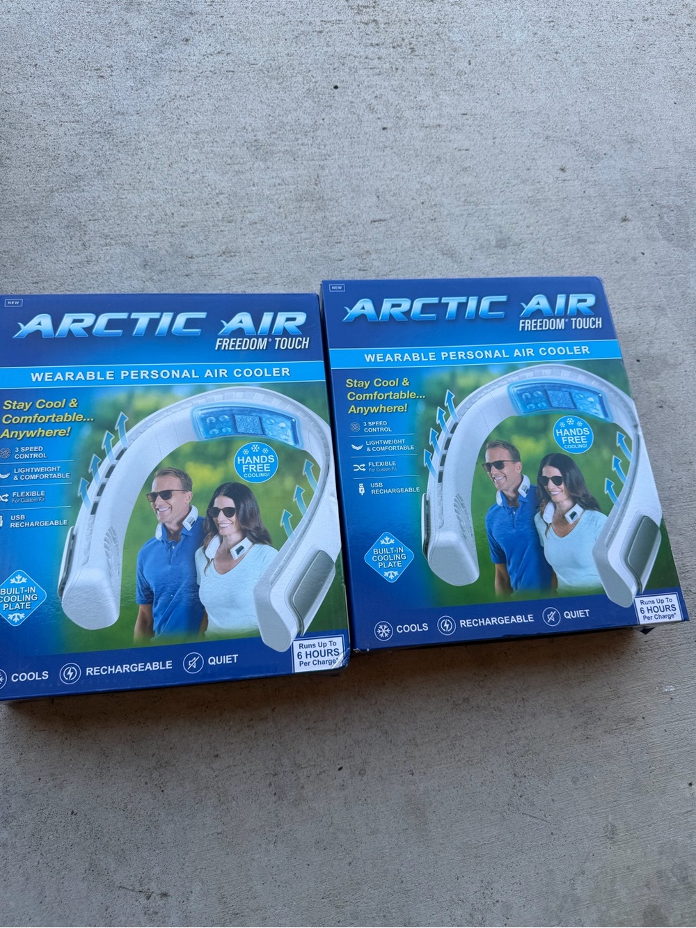Arctic Air Freedom Touch Wearable Personal Air Cooler - Blue/White